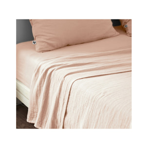 Drap housse 160x200 cm gaze de coton bonnet 30 cm - GAIA