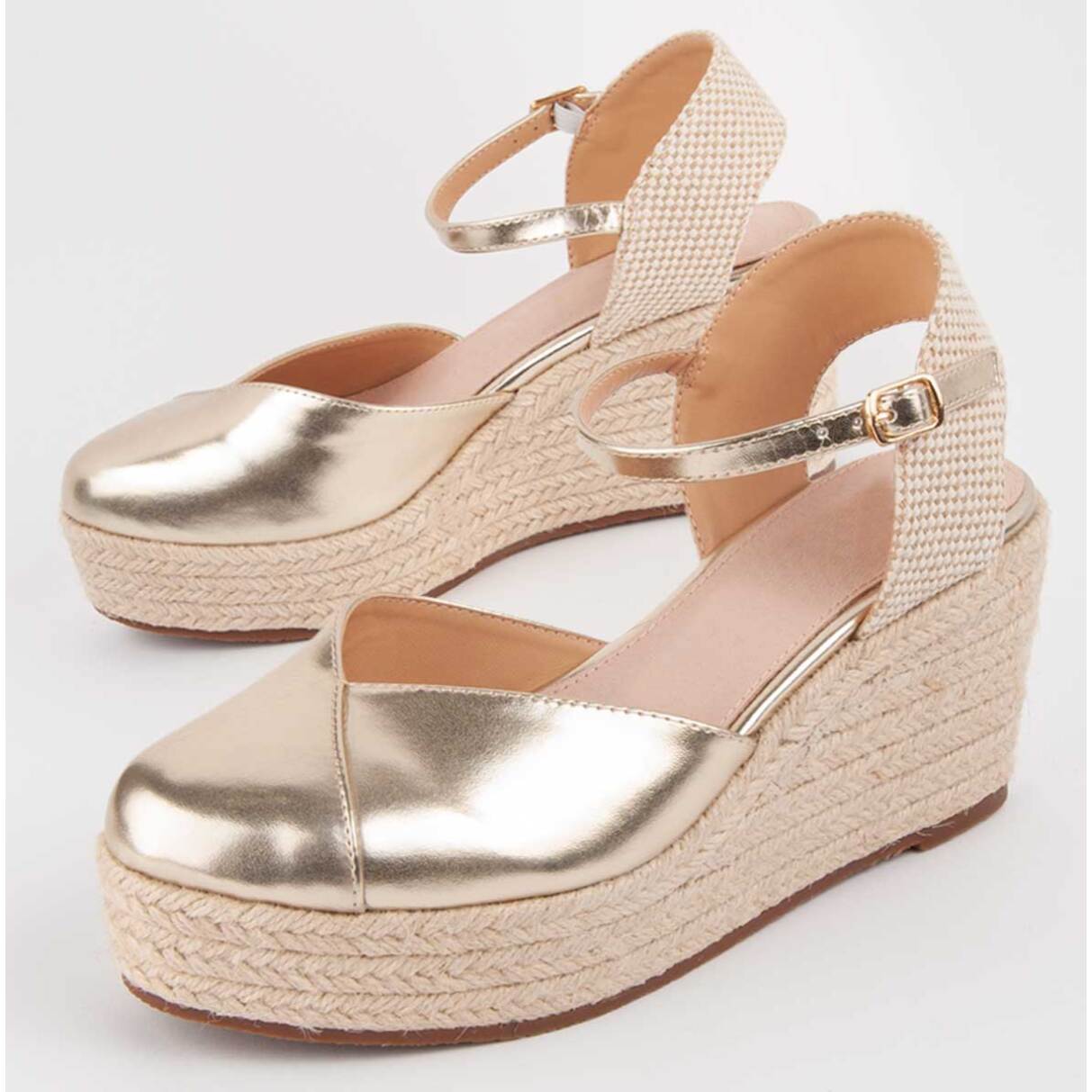 Alpargata De Cuña - Dorado - Altura: 8 Cm