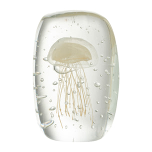 J-Line Presse Papier Calypso Triangle Verre Transparent/Beige Small