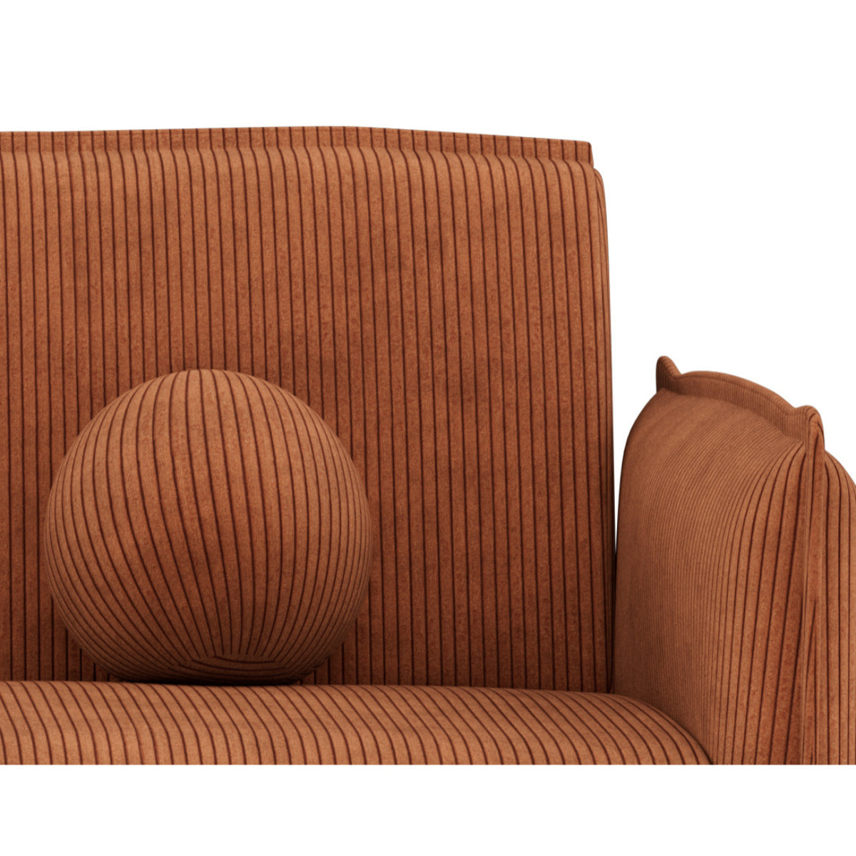 Lexie - Canapé convertible clic-clac 2 places en velours côtelé - Terracotta