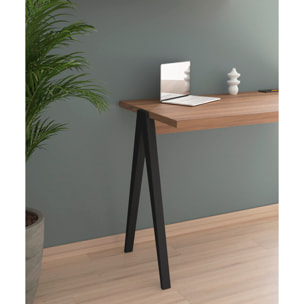 Escritorio Colmar nogal y negro 78x107x49 cm