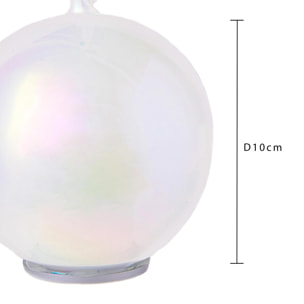 Sfera con Candela con Led - Pezzi 6 - Colore Bianco - 10x10Hx10cm - Bianchi Dino