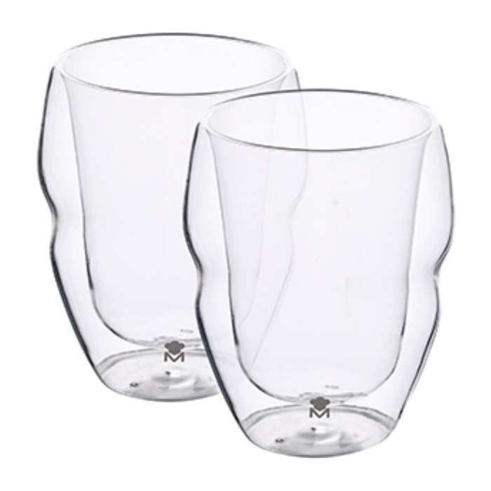 Vasos Borosilicato Masterpro Set 2 Vasos Bajos 380ml Mixology Alta Resistencia