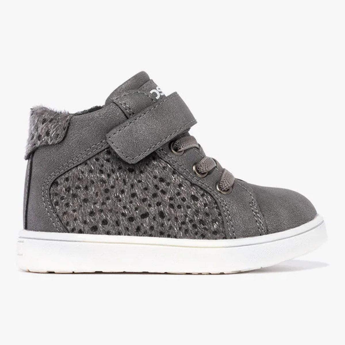 Sneakers alte per neonati con stampa animalier in