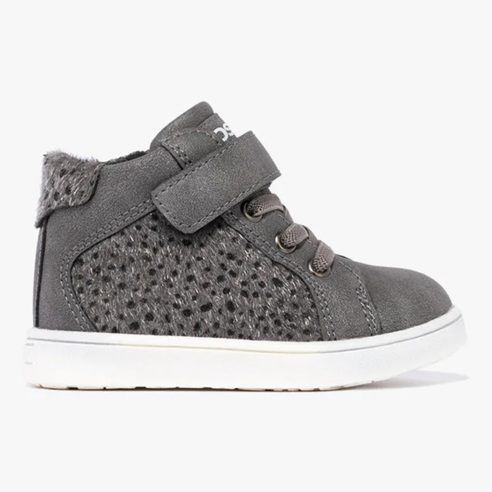 Sneakers alte per neonati con stampa animalier in