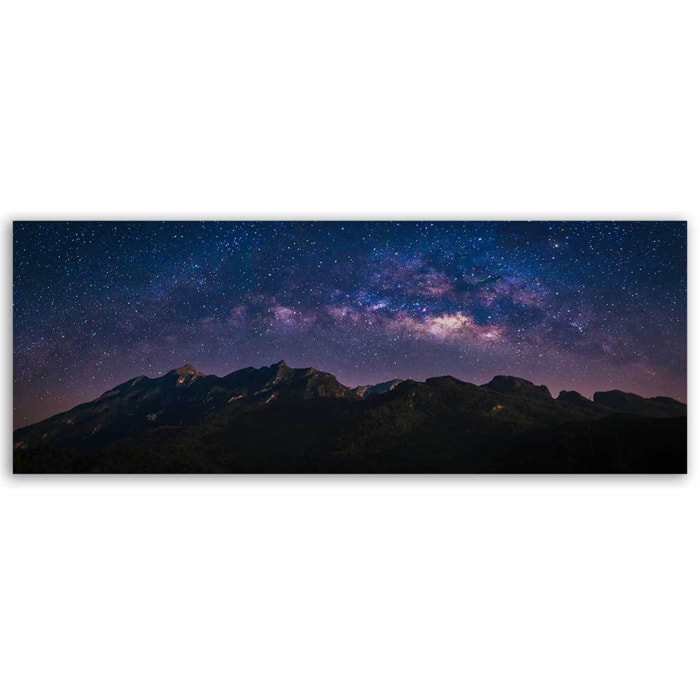 Tableau panoramique ciel étoilé voie lactée paysage nocturne Toile imprimée