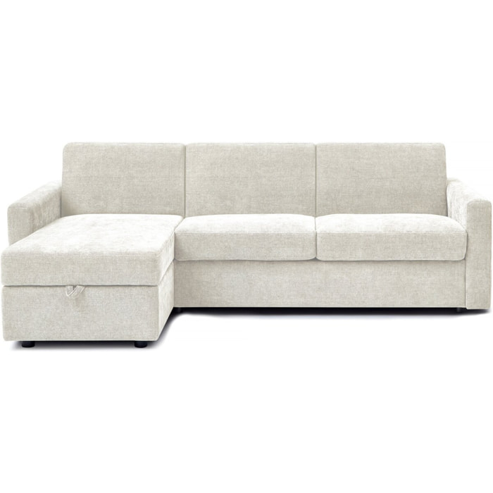 Canapé d'angle réversible convertible express en tissu "Celia" - 3 places  - Beige
