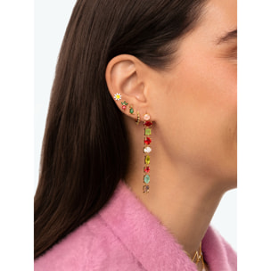 Orecchino White Daisy May in Acciaio Placcato Oro