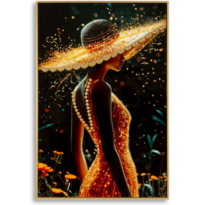 STAMPA DECORATA SU TELA LACCATA C/CORNICE ILLUMY -A- CM 62X3,5
X92