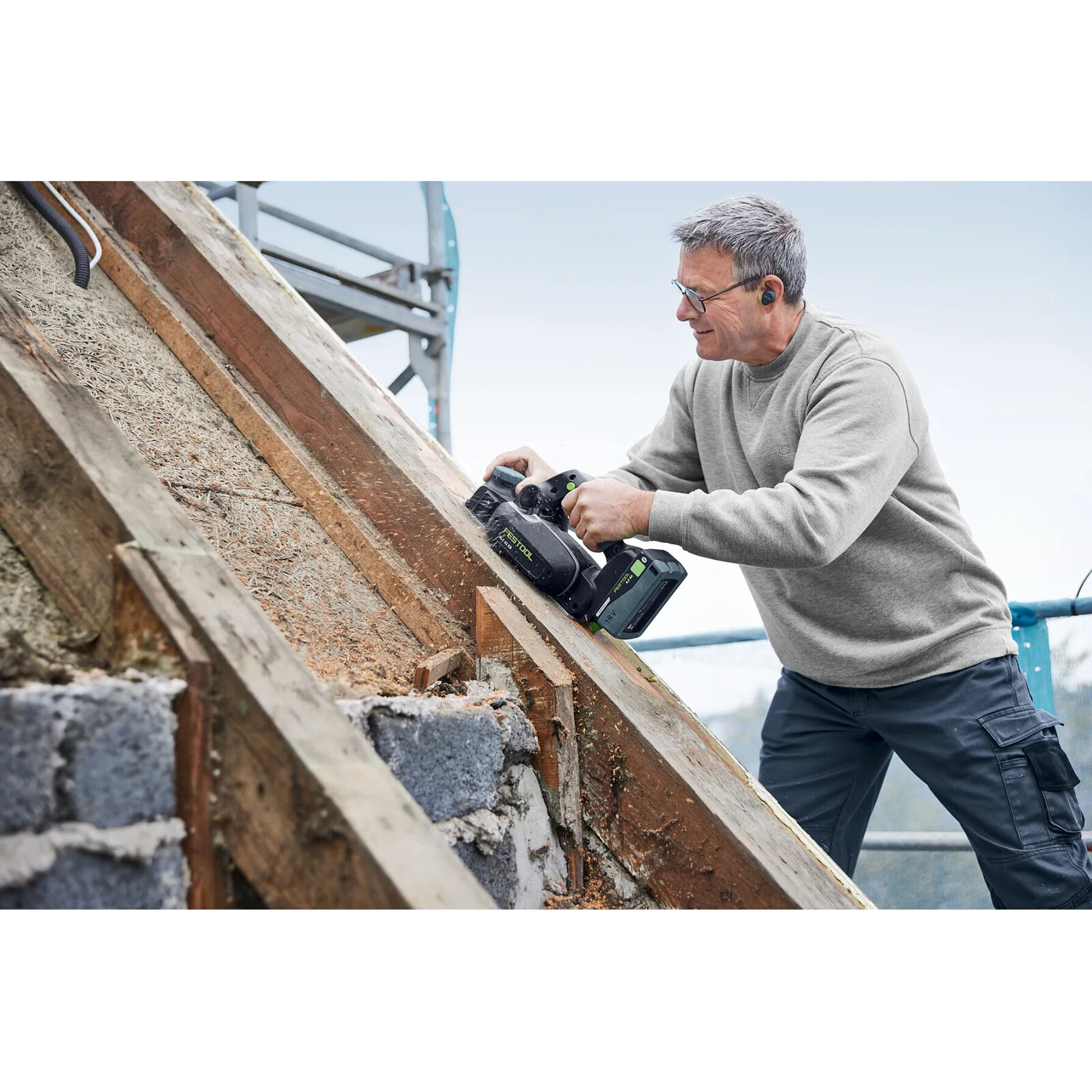 Rabot sans fil HLC 82 EB-Basic-Set - FESTOOL - sans batterie, ni chargeur - SYSTAINER - 578600