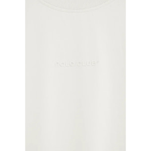 Camiseta blanca de corte relajado con logo engomado Polo Club