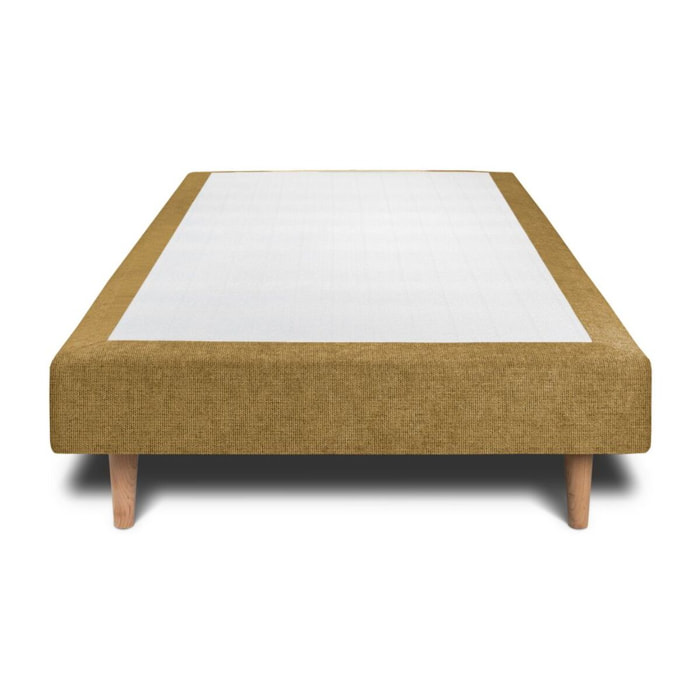 Sommier Tapissier Tissu Ep14 - pieds bois