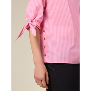 Oltre - Blusa in popeline con bottoni - Rosa