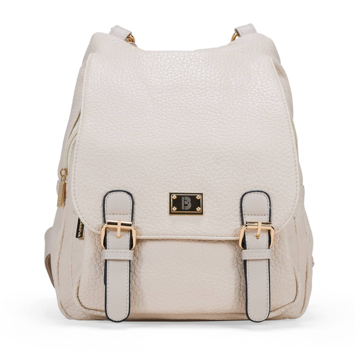 Mochila deportiva piedra con solapa y hebillas