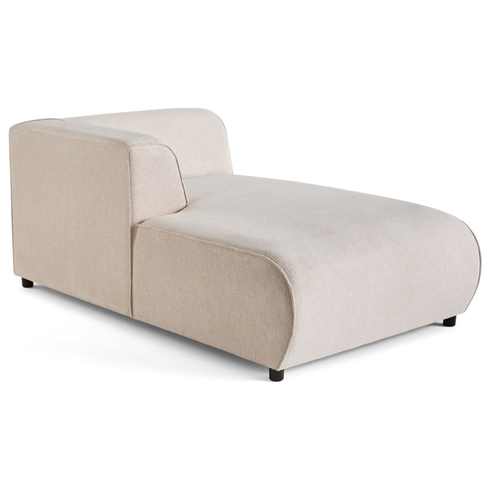 Suaro - Module d'assise méridienne gauche en tissu texturé - Beige