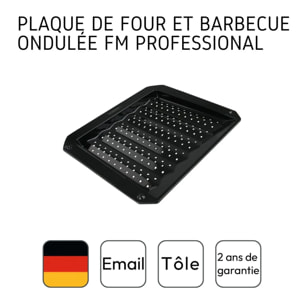 Plaque ondulée et perforée pour four et barbecue en tôle 38 x 33 cm FM Professional Barbecue