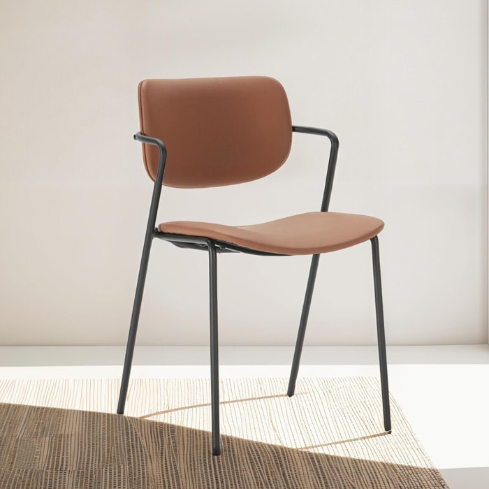 Lot de 2 chaises en simili cuir - SKANDI