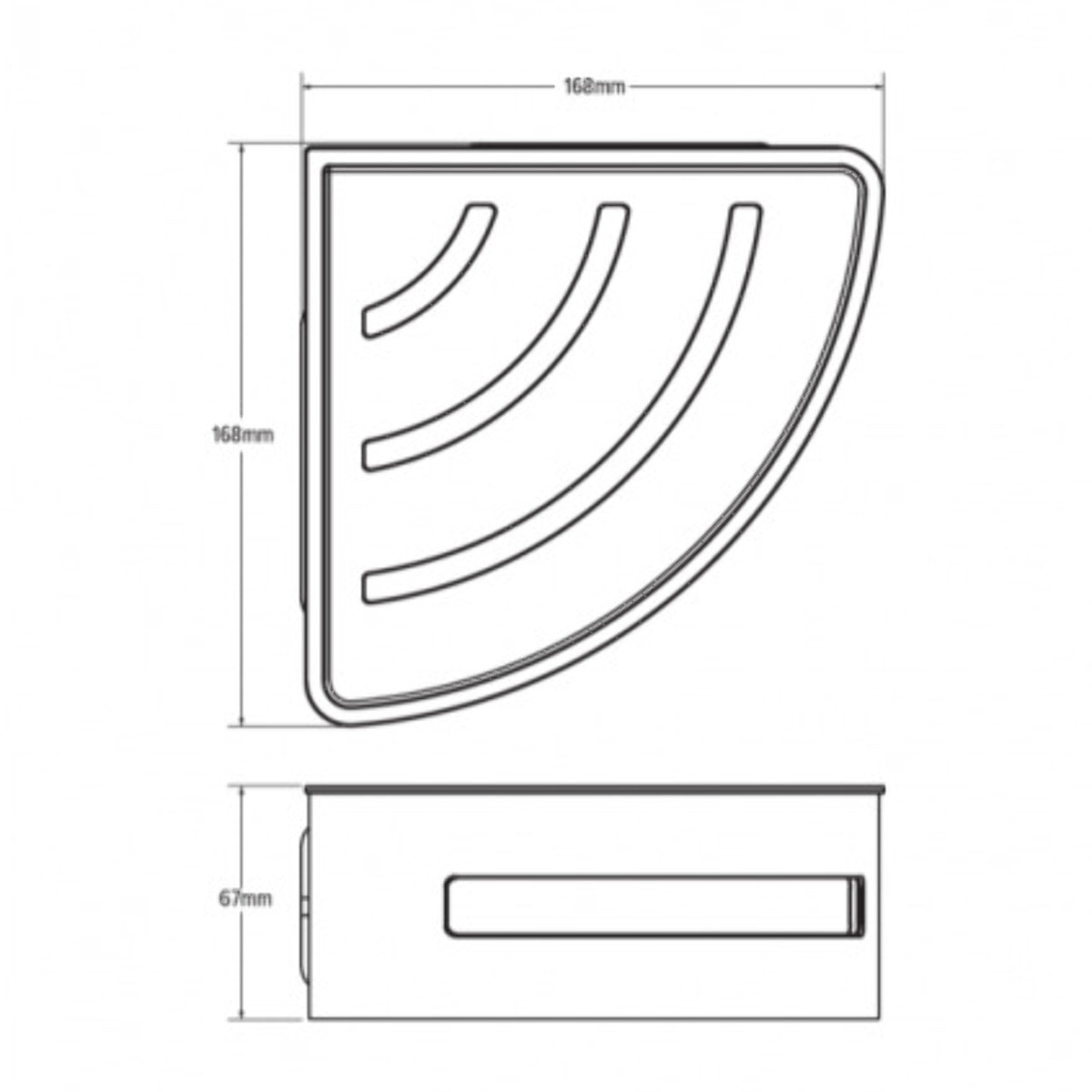 Panier d'angle pour la douche en acier inoxydable 16,5cm, Chrome (SATDPOLROHCHB)