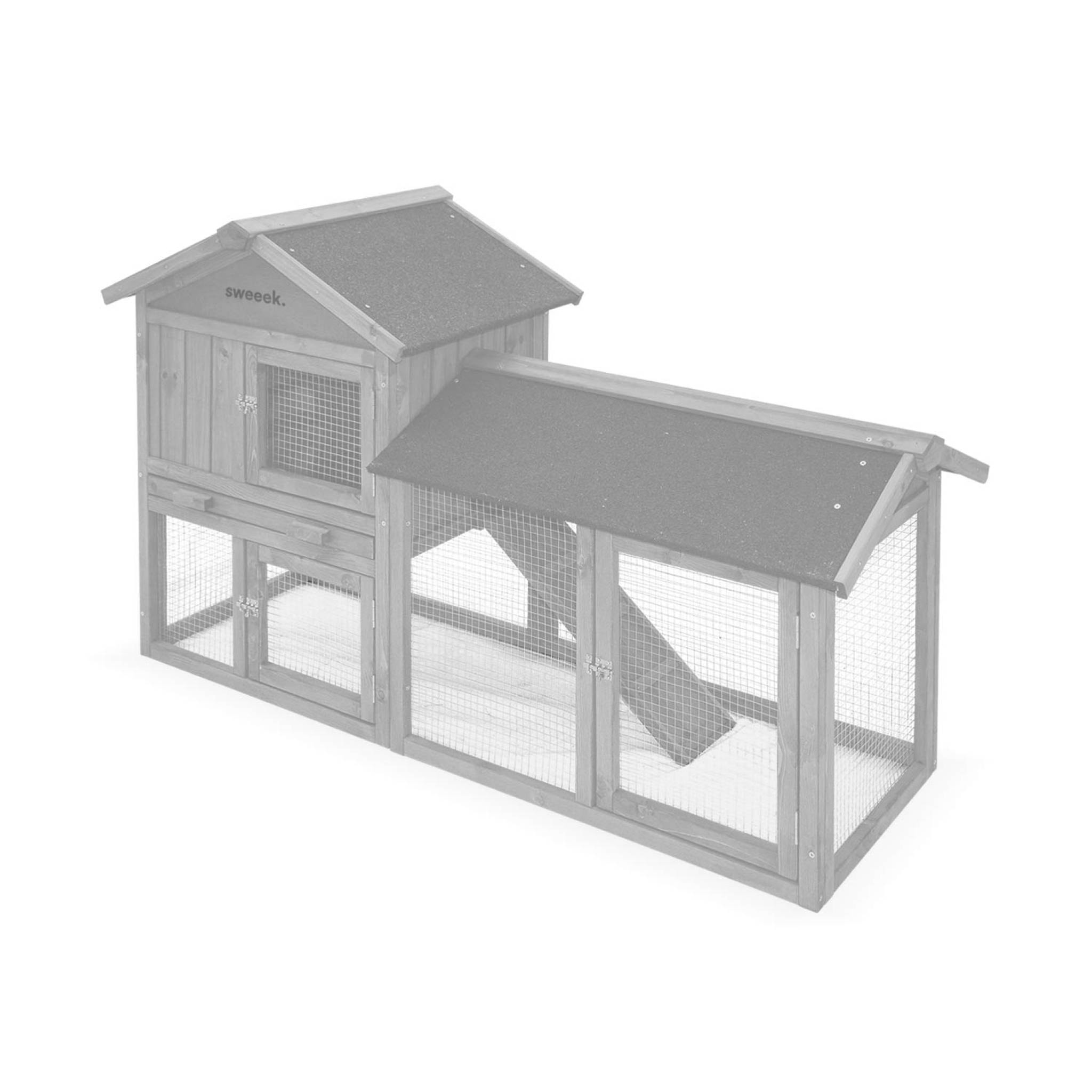 Clapier en bois Hotot pour lapin et autres rongeurs. 4 lapins. cage à lapin avec enclos. espace intérieur et extérieur. poulailler