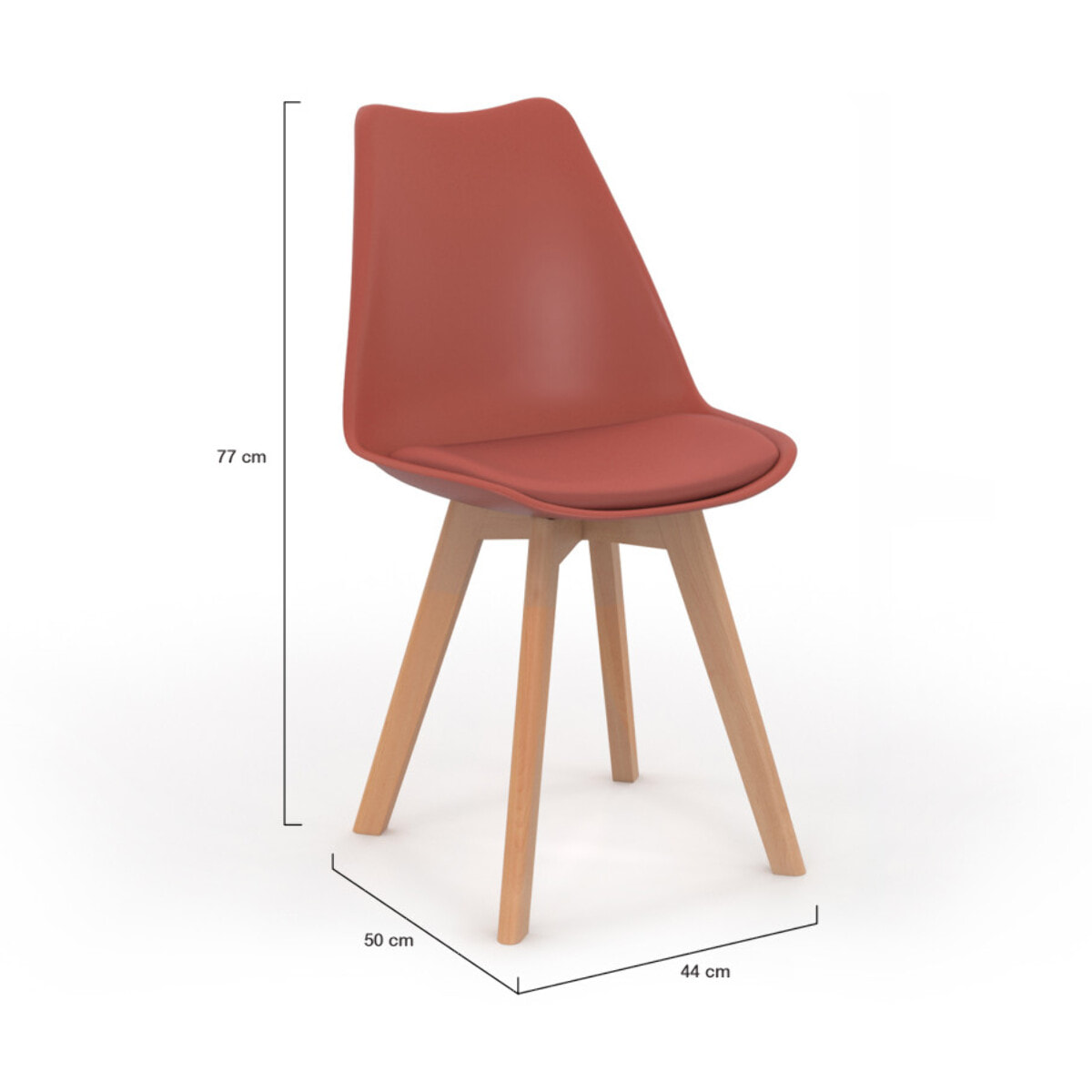 Chaises Nordia mix couleurs (beige, gris et terracotta) - lot de 4