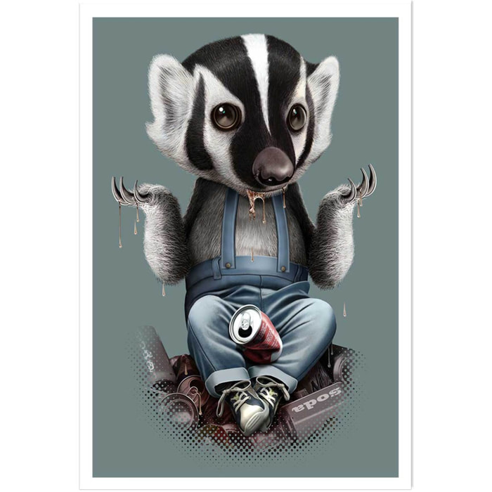 Affiche enfant frisson de blaireau  Affiche seule