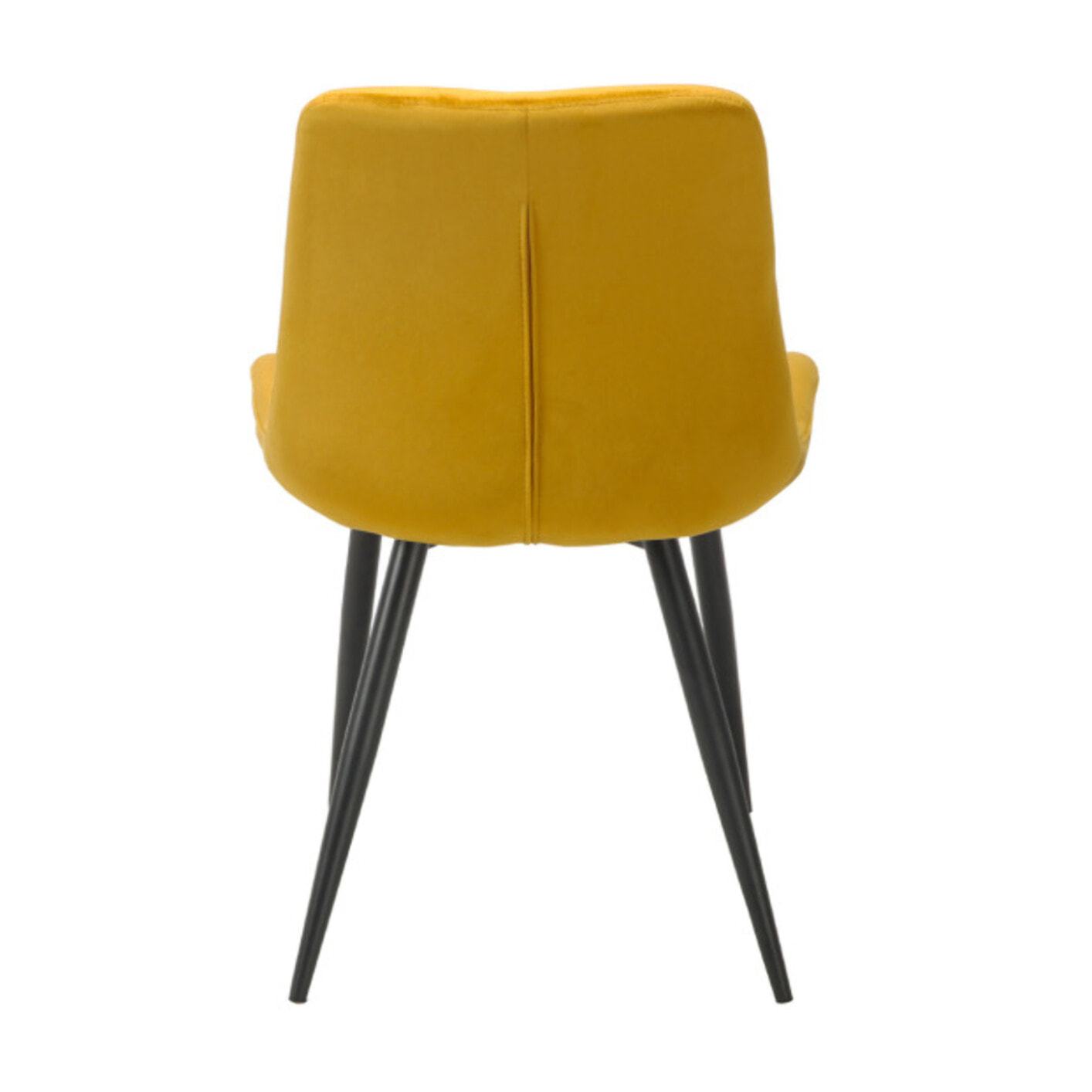 Chaise design en velours capitonné pieds métal noir - ANNA