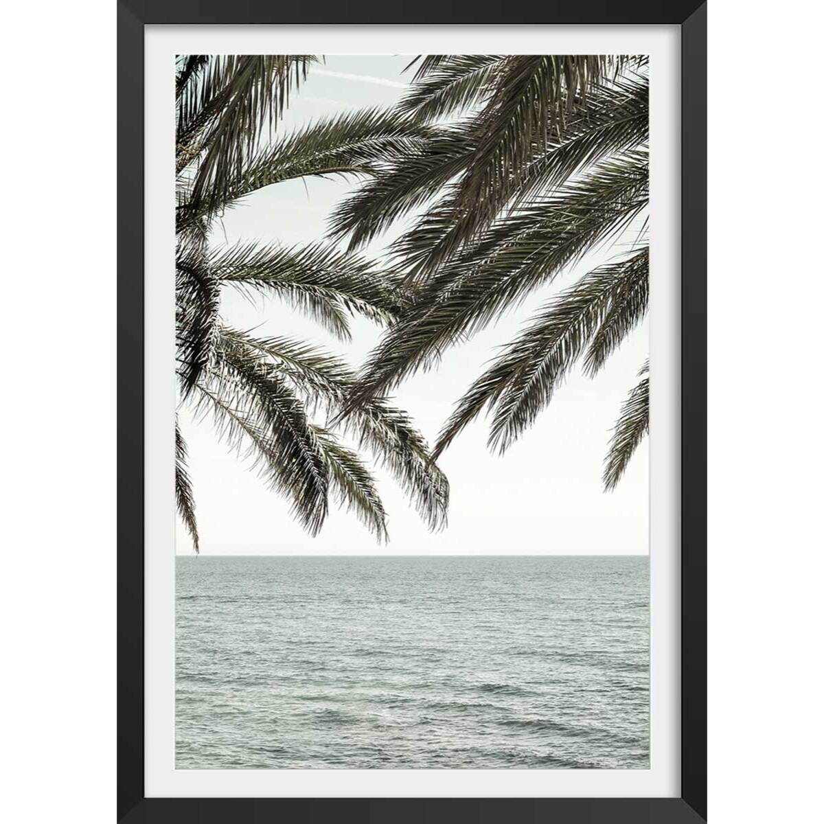 Poster plage tropicale secrète Affiche sous cadre noir