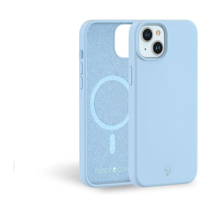 Coque FORCE CASE IPhone 15 silicone bleu ciel