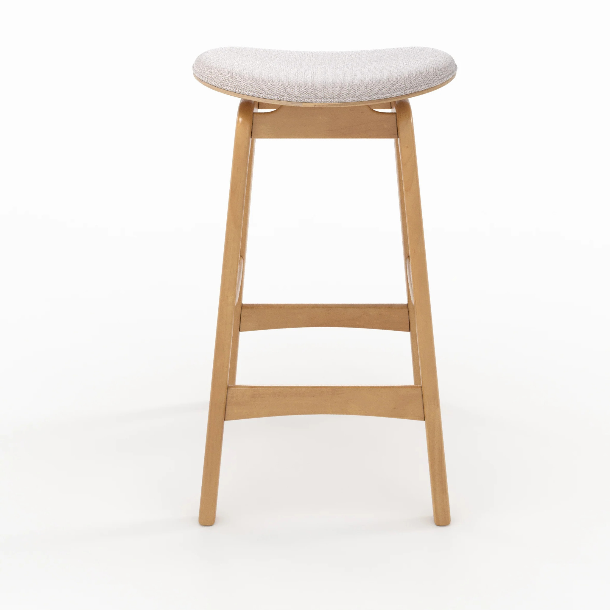 Lot de 2 tabourets pour îlot central 65,5 cm en bois et tissu beige - Jude