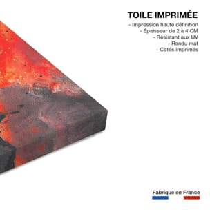 Tableau abstrait rouge galaxie Toile imprimée