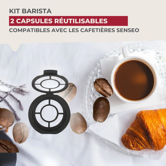 Ensemble de 4 capsules à café réemployables compatibles Senseo Fackelmann Petit Déjeuner