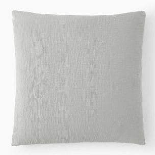 Paire de taies d'oreiller gaze de coton gris glacier