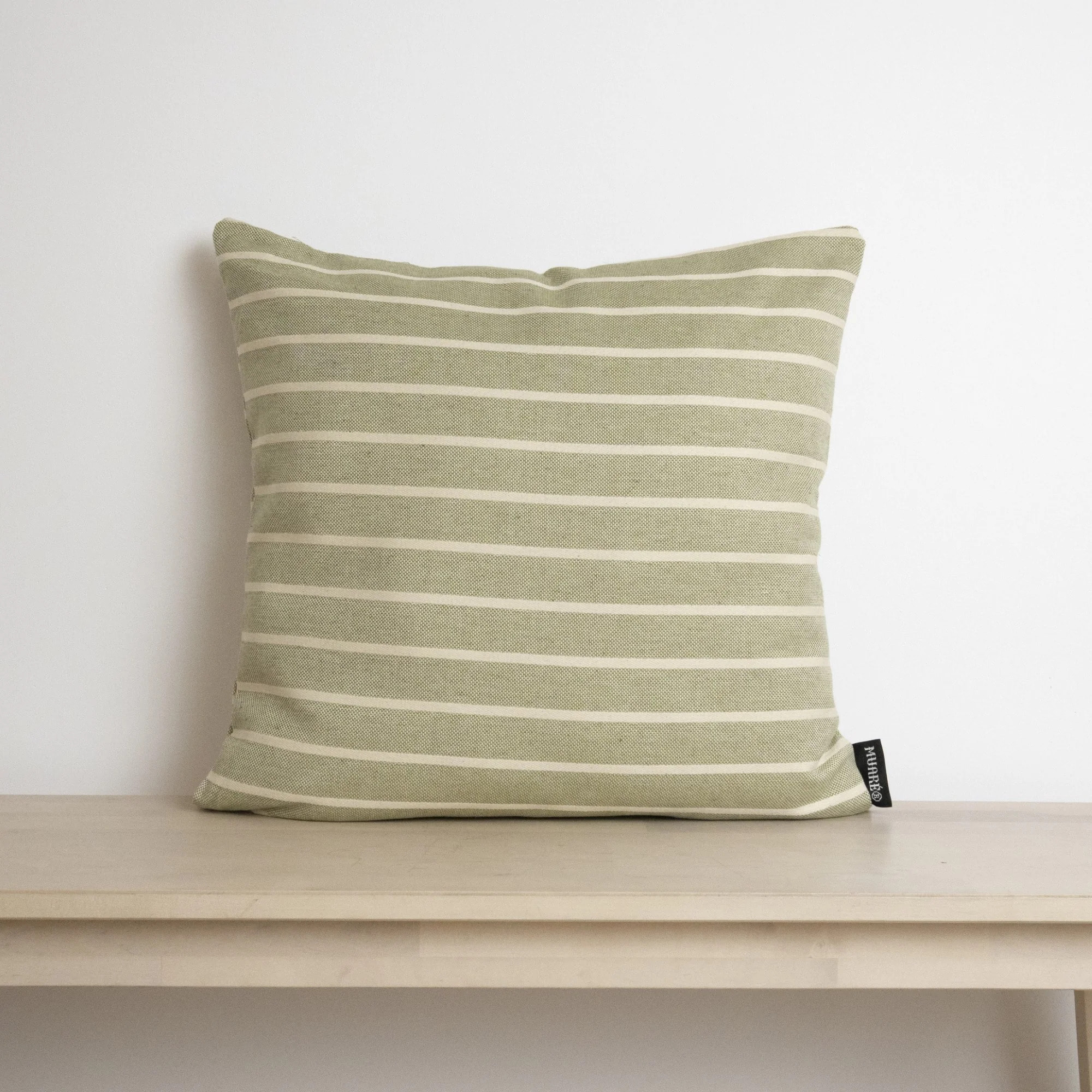 Housse de coussin jacquard 45x45 cm Rayure Vert FC