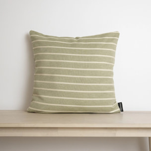 Housse de coussin jacquard 45x45 cm Rayure Vert FC
