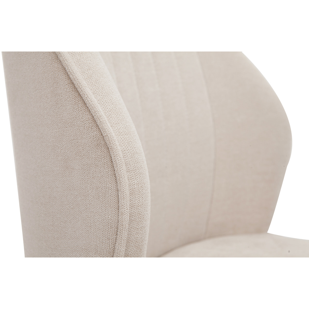 Chaises design en tissu effet velours beige et métal noir (lot de 2) FANETTE