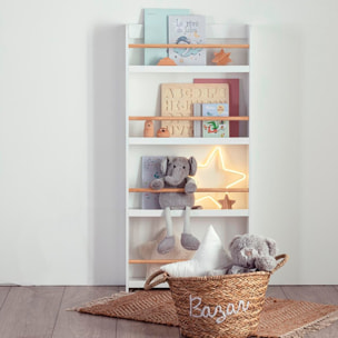 Librería infantil con 4 baldas color blanco WellHome.