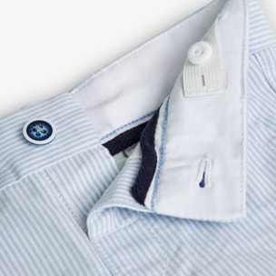 Bermudas oxford niño, estampado de rayas, azul claro