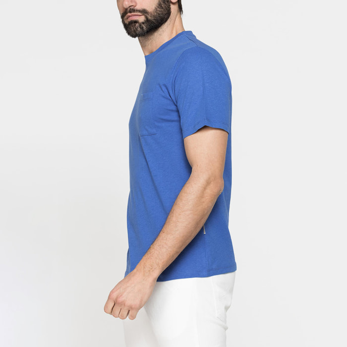 T-SHIRT MANICA CORTA IN COTONE MISTO LINO