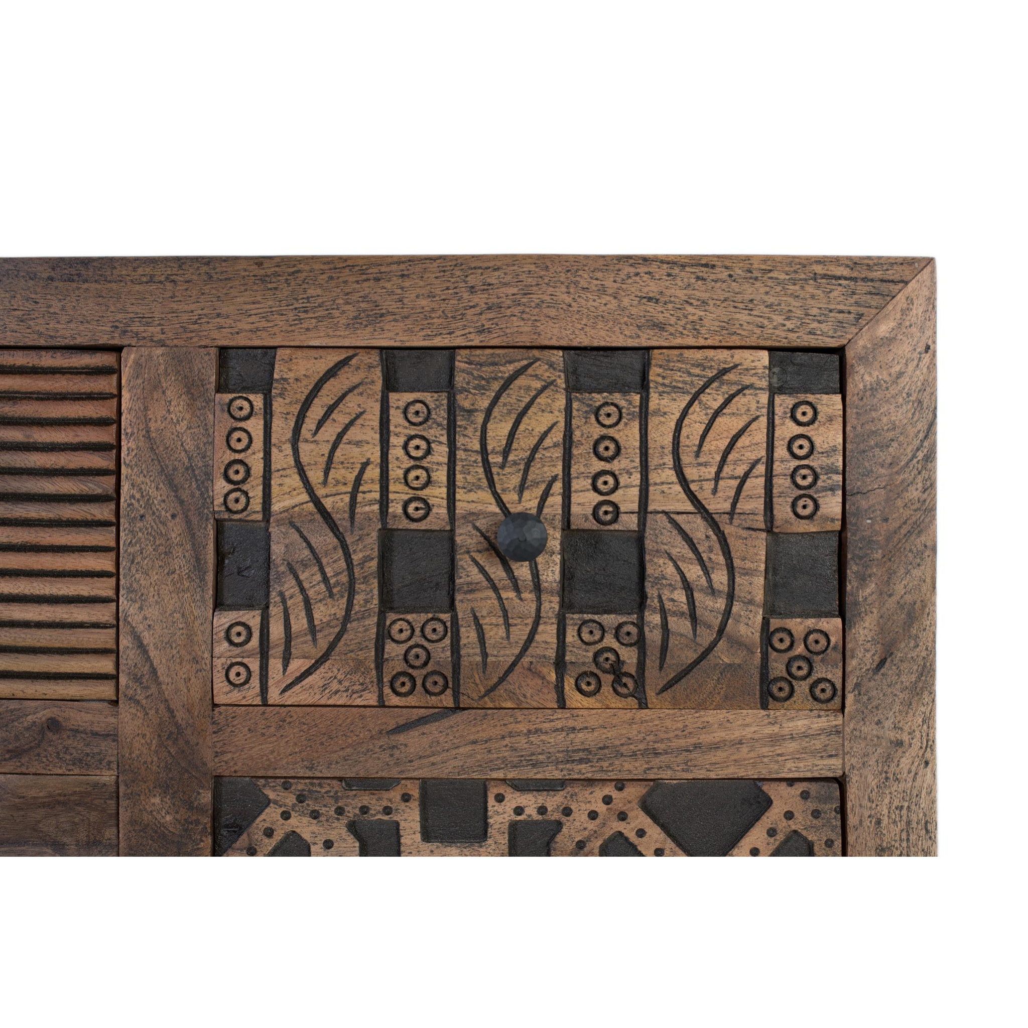 Aparador de Madera de Mango Estilo Étnico Boho Tallado