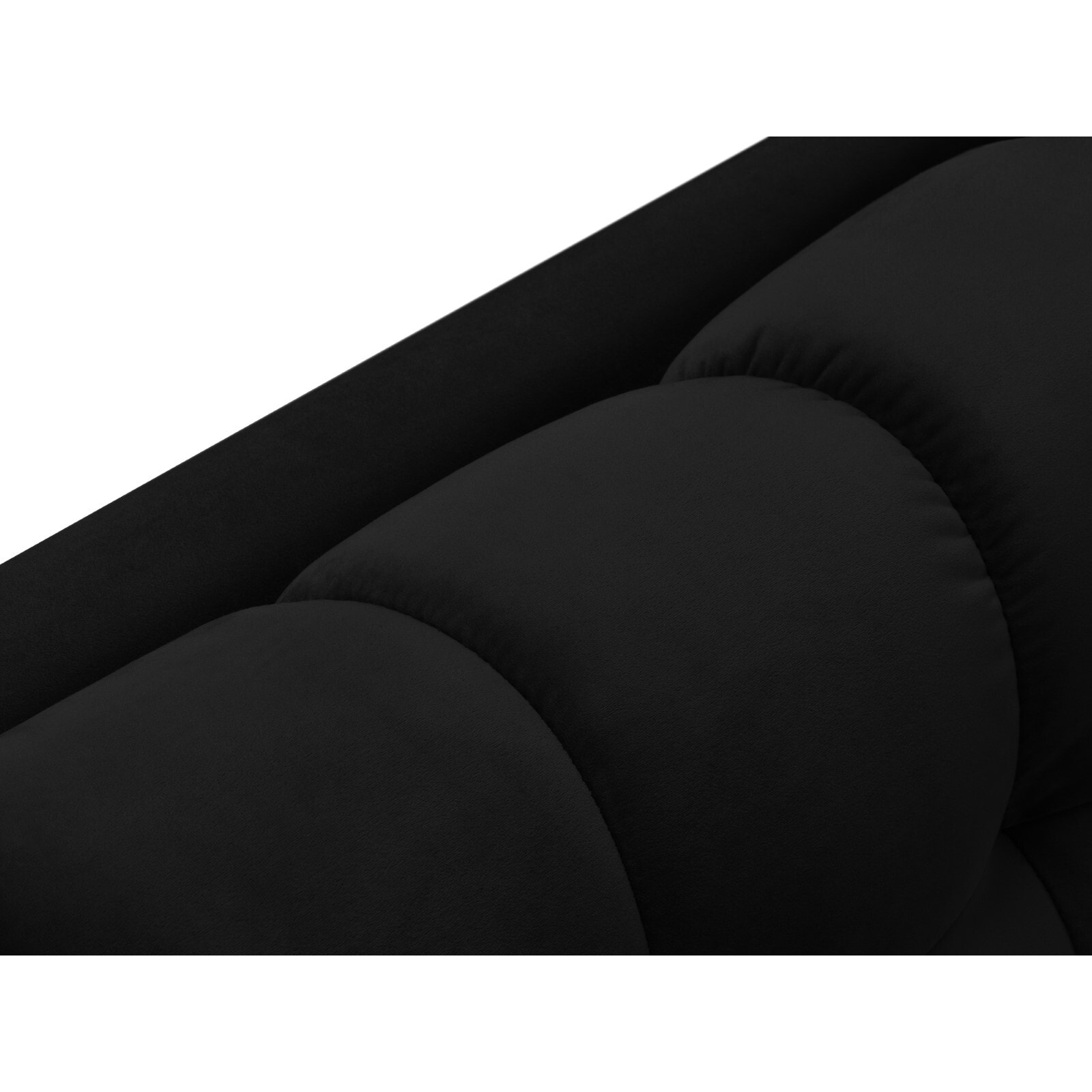 Méridienne droite "Bali" en velours noir