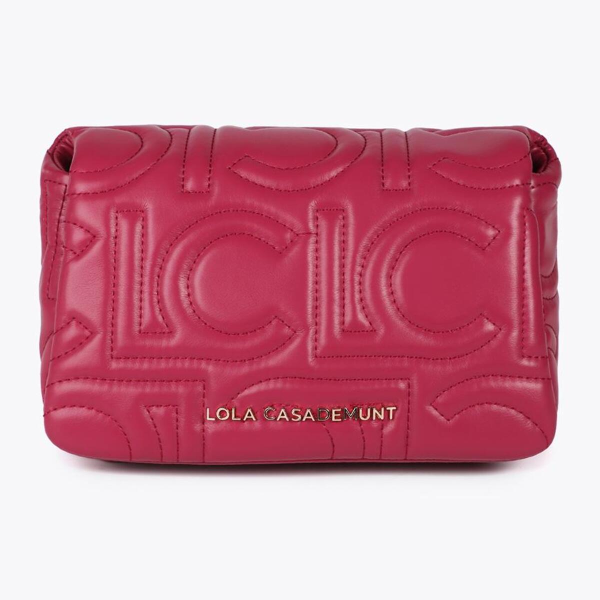 Tracolla Trapuntata con Logo in Pelle Sintetica con Tracolla Mista a Catena