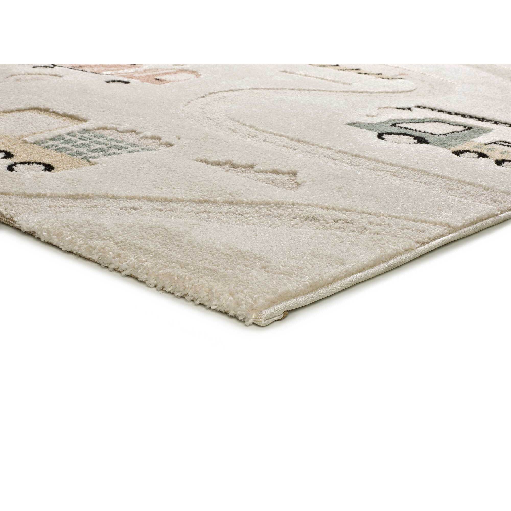 CLOWN Alfombra infantil con vehiculos y carreteras multicolor, 120x170 cm