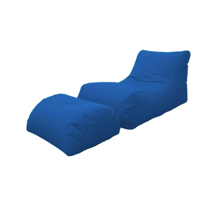 Pouf Alton, Poltrona multiuso, Poltroncina sacco, Pouf poggiapiedi, Made in Italy, 120x80 h60 cm, Blu