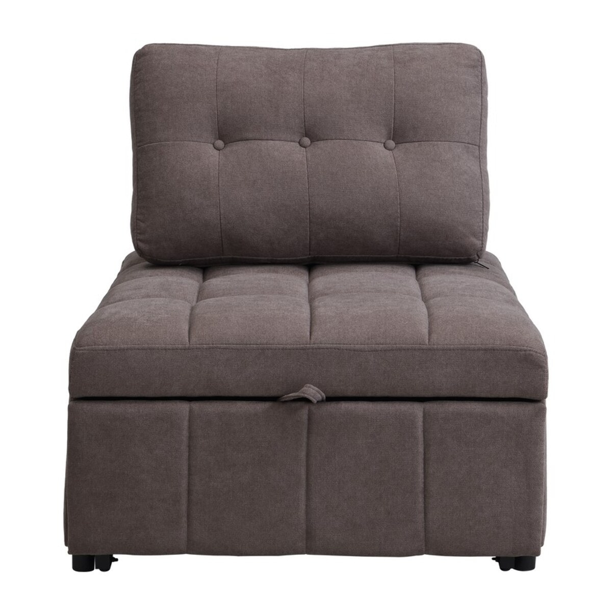 Poltrona letto singolo salvaspazio in tessuto marrone - Orleans