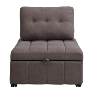 Poltrona letto singolo salvaspazio in tessuto marrone - Orleans