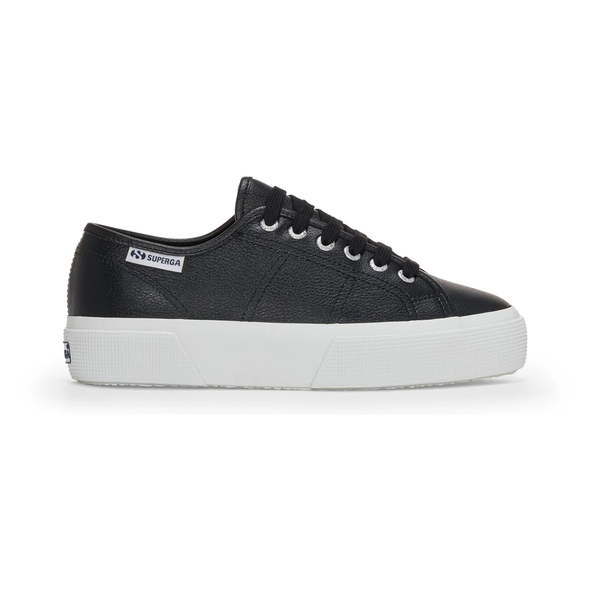 Scarpe da donna Superga Nero 3740 Platform Vegan Tumbled Material Leggera