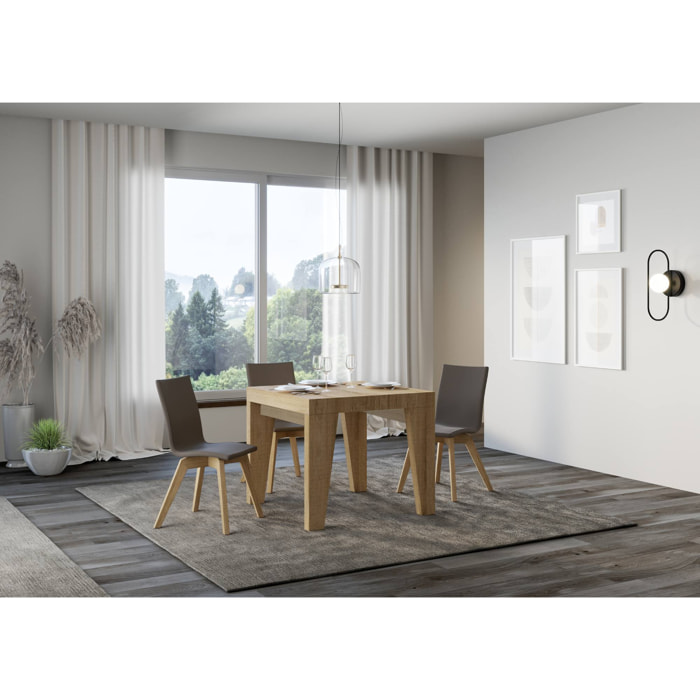 Table extensible 90x90/246 cm Naxy Premium Chêne Nature