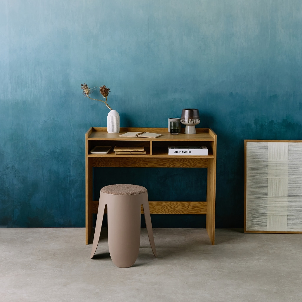 Bureau décor bois 2 casiers de rangement chêne - L 90 x P 45 x H 78 cm - Jules