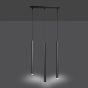 Lampada a sospensione Selter in acciaio nero opaco