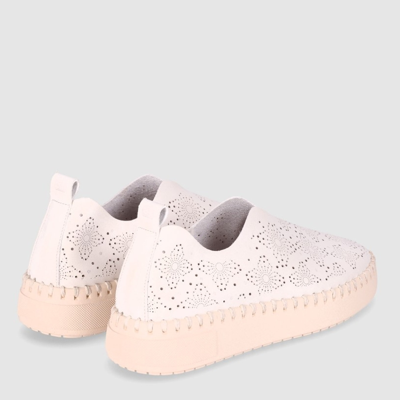 Zapatos de Piel Sintética - Beig - Tacón: 4 cm
